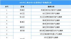 2023年上海市中小企业特色产业集群：闵行区最多（附完整名单）