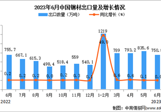 2023年6月中国钢材出口数据统计分析：累计出口额小幅下降