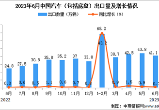 2023年6月中国汽车出口数据统计分析：累计出口额同比增长超一倍