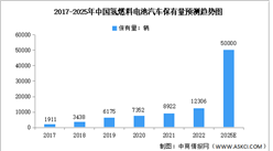 2025年中国氢燃料电池汽车保有量及成本构成预测分析（图）