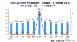2023年7月中國天然及合成橡膠進口數據統計分析：進口額小幅下降