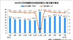 2023年7月中國箱包及類似容器出口數據統計分析：出口量與去年同期持平