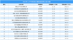 总投资超3亿元 2023年上半年黑龙江制造业投资企业30强汇总