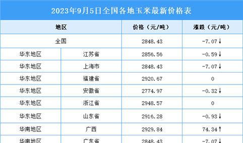 2023年9月6日全国各地最新玉米价格行情走势分析