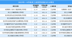 抓项目扩投资 2023年1-9月杭州工业投资TOP10项目土地投资超8亿元