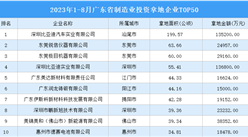 【招商引资成绩展示】2023年1-8月广东制造业土地投资TOP50企业汇总
