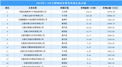 投资企业盘点 | 2023年1-9月合肥制造业50强企业土地投资超10亿元