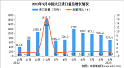 2023年9月中國大豆進口數據統計分析：累計進口量同比增長14.4%