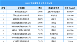 2023广东省服务业民营企业50强（附榜单）