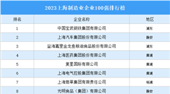 2023上海制造業企業100強排行榜（附榜單）