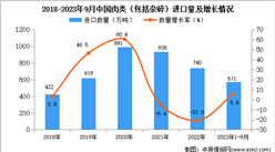 2023年1-9月中國肉類進口數據統計分析：進口量小幅增長