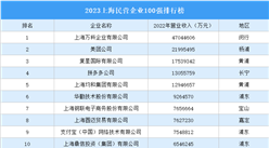 2023上海民營企業100強排行榜（附榜單）