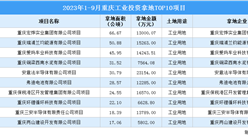 2023年1-9月重庆工业土地投资规模最大的十个项目汇总（图）