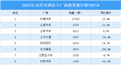 2023年10月中國皮卡廠商銷量排行榜TOP10（附榜單）
