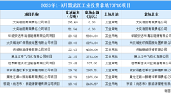2023年1-9月黑龙江十大工业土地投资项目，总投资近3亿（图）