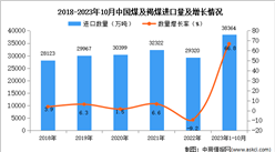 2023年1-10月中國煤及褐煤進口數據統計分析：進口量增長顯著