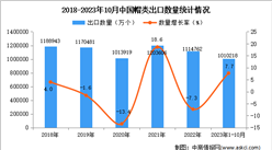 2023年1-10月中国帽类出口数据统计分析：出口量超101亿个