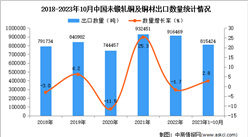 2023年1-10月中國未鍛軋銅及銅材出口數據統計分析：出口量小幅增長