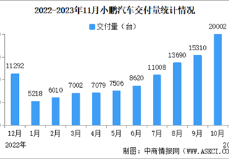 2023年11月小鹏汽车交付量情况：交付量同比增长245%（图）