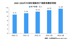 2024年中國短視頻行業用戶規模和使用率預測分析（圖）