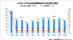 2023年12月中國食用植物油進口數據統計分析：累計進口量同比增長51.4%