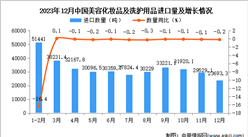 2023年12月中国美容化妆品及洗护用品进口数据统计分析：进口量同比下降0.2%