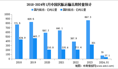 2024年1月中国民航运输情况分析：运输总周转量完成116.1亿吨公里（图）