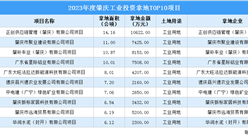 【项目投资跟踪】2023年度肇庆工业投资TOP10项目盘点
