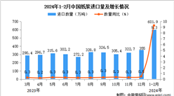 2024年1-2月中国纸浆进口数据统计分析：进口量同比增长9.3%