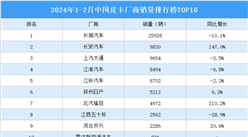 2024年1-2月中國皮卡廠商銷量排行榜TOP10（附榜單）