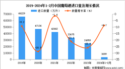 2024年1-2月中國葡萄酒進口數據統計分析：進口量同比下降8.7%