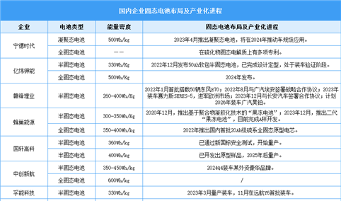 2004年中国固态电池行业相关企业布局分析（图）