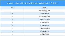 产业投资情报：2024年一季度中国产业用地出让TOP100地市排名（产业篇）
