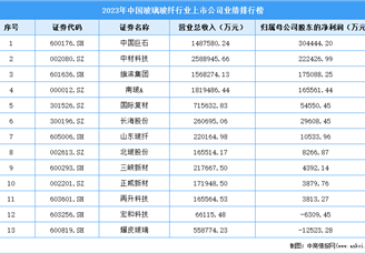 2023年中国玻璃玻纤行业上市公司业绩排行榜（附榜单）