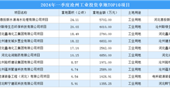 2024年一季度沧州工业土地投资规模最大的十个项目汇总（图）