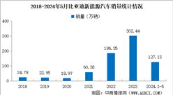 2024年5月比亚迪产销情况：销量同比增长38.13%（图）