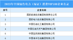 2023年中国绿色电力（绿证）消费TOP100企业名录发布：百企领跑绿色发展