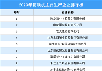 2023年中国箱纸板主要生产企业排行榜（附榜单）