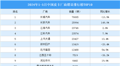 2024年1-5月中国皮卡厂商销量排行榜TOP10（附榜单）