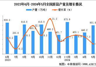 2024年5月全国原盐产量数据统计分析