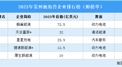 2023年常州獨角獸企業(yè)排行榜（附榜單）