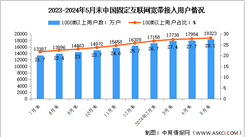 2024年1-5月中国通信业固定互联网接入用户及5G移动电话用户分析（图）