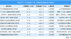 【项目投资跟踪】2024年上半年扬州市工业土地投资TOP10项目盘点