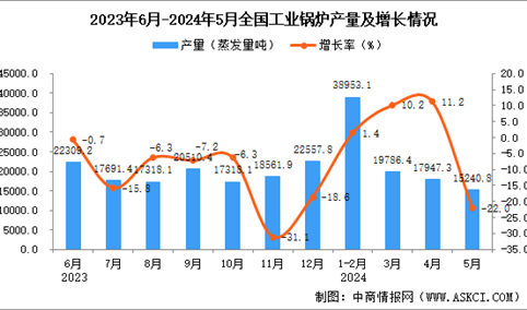 2024年5月全国工业锅炉产量数据统计分析