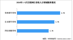 2024年1-5月中國互聯(lián)網(wǎng)行業(yè)業(yè)務(wù)收入及分領(lǐng)域增速分析（圖）