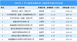 產業投資聚焦 | 2024年上半年福州市制造業土地投資50強企業匯總