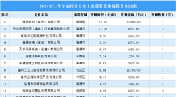 投资情报 · 福州篇 | 2024年上半年福州市这50家企业工业土地投资规模最大