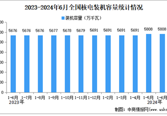 2024年1-6月中國核電行業(yè)運(yùn)行情況：裝機(jī)容量同比增長2.3%