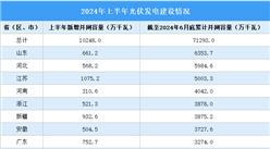 2024年上半年中国各省（区、市）光伏发电并网容量统计（图）