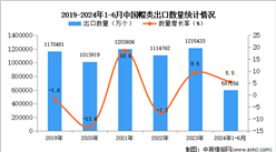 2024年1-6月中国帽类出口数据统计分析：出口量同比增长5.5%